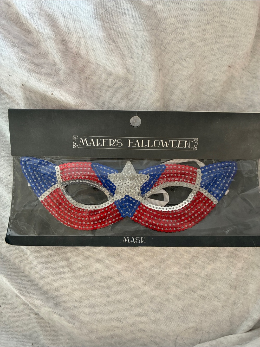 NWT Maker's Halloween Sequin Patriotic Masquerade Mask